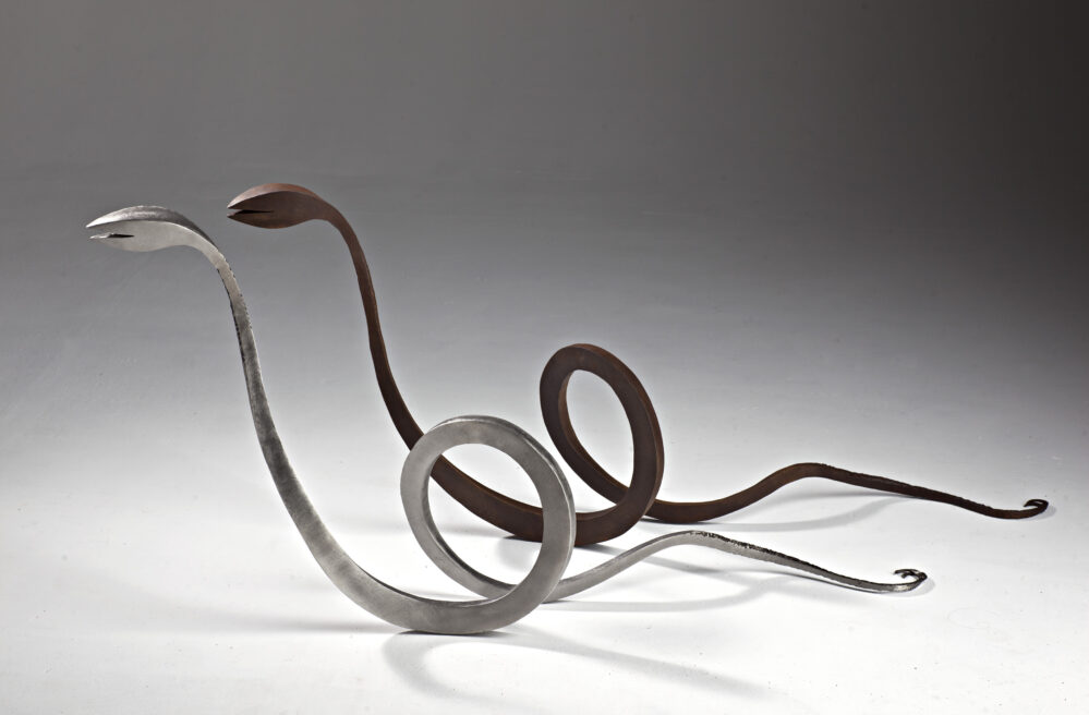 Intimate I and II: 1200x530x250mm_corten steel and stainless steel