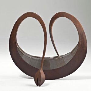 Voyage into Being: 680x600x500mm_corten steel, lead, resin