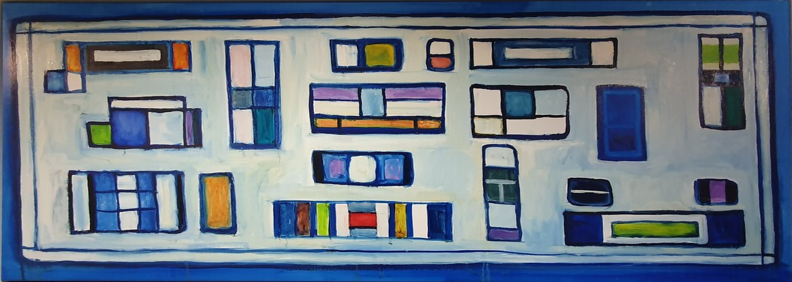 Penang Windows: 650x1530mm_oil on canvas
