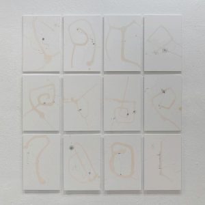z.Spiral Arms 1_1200x970mm_tea water, bees wax on canvas board_12 panel SOLD