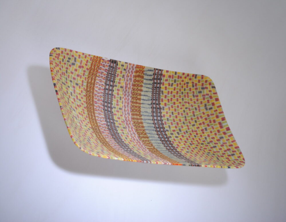 Textile 10 #7: 65x350x195mm_kiln formed and blown glass