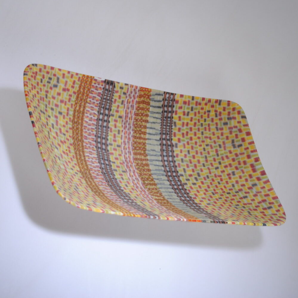 Textile 10 #7: 65x350x195mm_kiln formed and blown glass