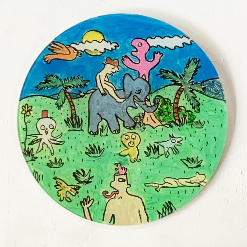 Insominia: 300x300mm_hand painted glass