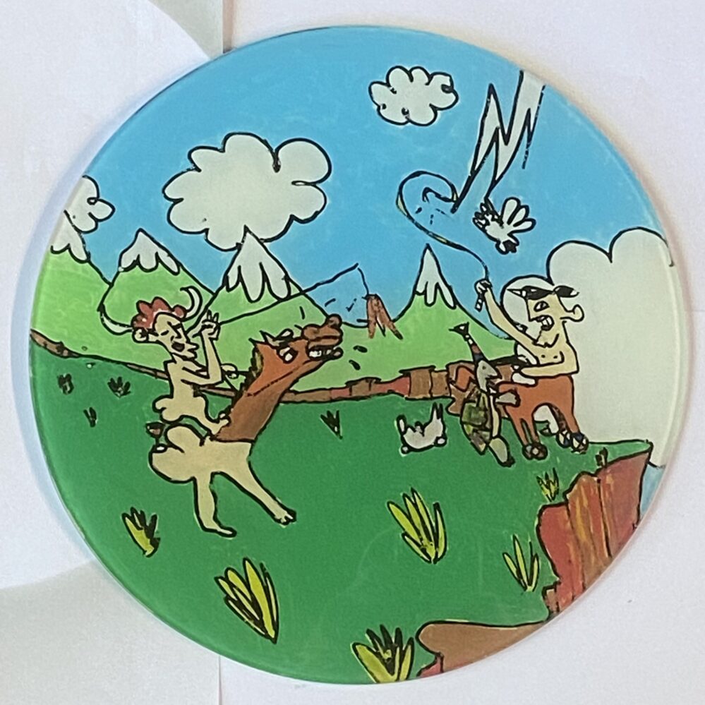 The Carrot: 300x300mm_hand painted glass