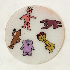 The Other Tribe: 300x300mm_hand painted glass