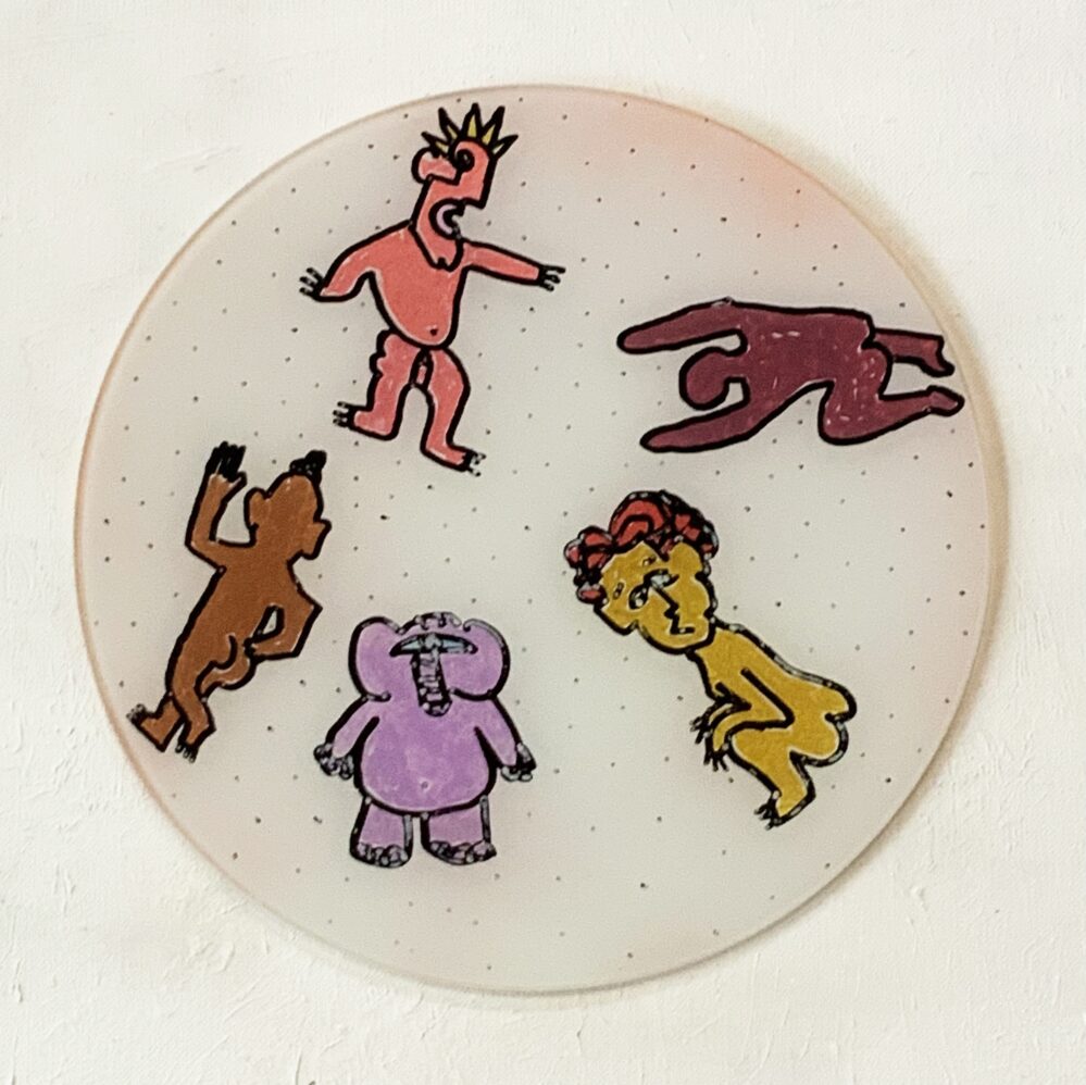 The Other Tribe: 300x300mm_hand painted glass