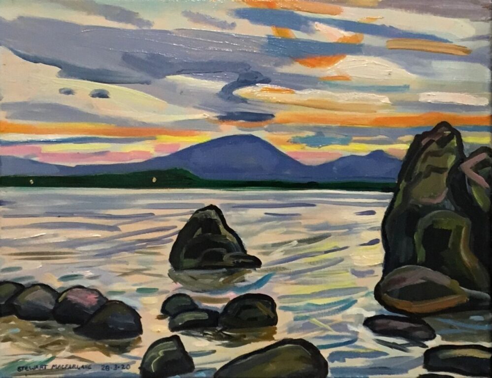 Bowen Sunset: 2020_410x510mm_oil on canvas