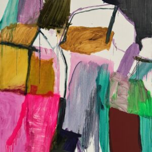A Little More: 2025_Oil on linen_185 X 125CM (framed, hand-stained black and waxed solid oak)