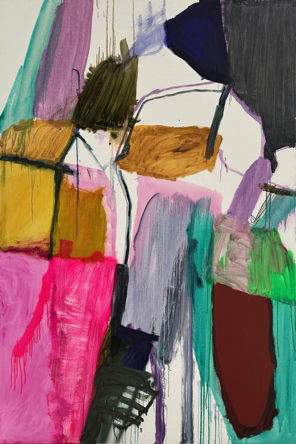A Little More: 2025_Oil on linen_185 X 125CM (framed, hand-stained black and waxed solid oak)