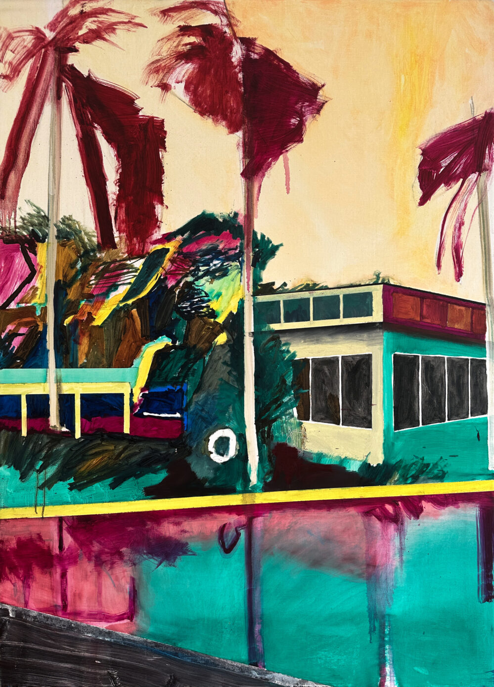 Gloss: 2025 Oil on linen, 167 X 112CM (framed, hand-stained black and waxed solid oak)