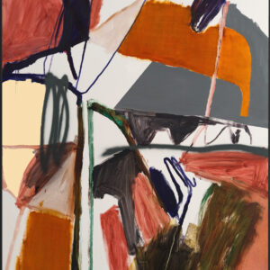Rally: 2025_Oil on linen_155 X 125CM (framed, hand-stained black and waxed solid oak)