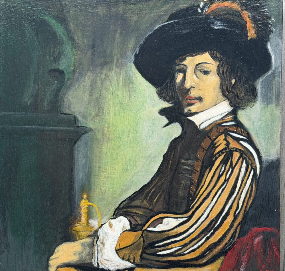 A Stolen Cavalier #2 - F. Van Mieris - 2007, acrylic on canvas, W45xH50cm