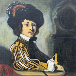 A Stolen Cavalier #1 - F. Van Mieris - 2007, acrylic on canvas, W45xH50cm