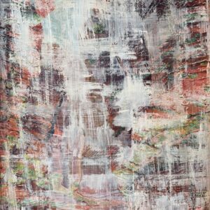Abstract Daub #1- 2025, gesso on original painting - Daub, W70xH110cm