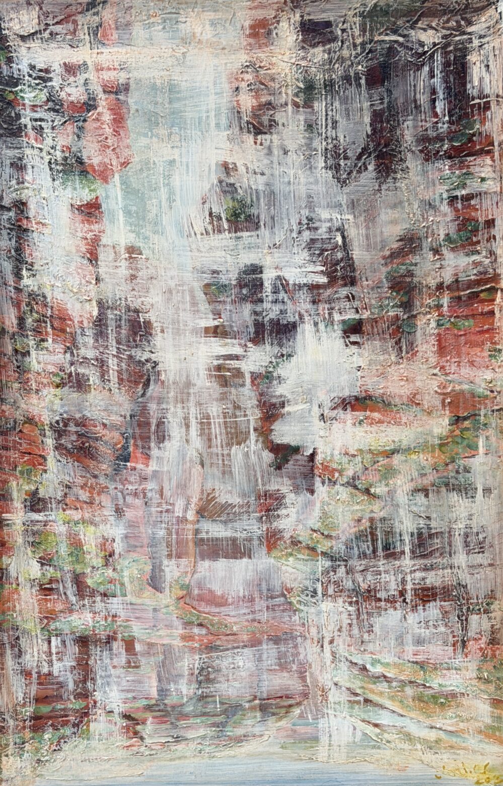 Abstract Daub #1- 2025, gesso on original painting - Daub, W70xH110cm