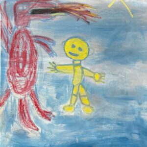 Boy with a Dragon - 2026, oil on canvas, W76xH110cm