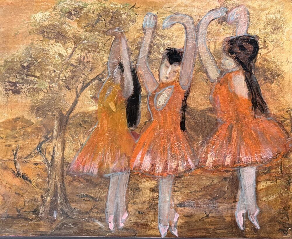 Bush Ballet #2 - 2026, oil on original painting - Daub, W56xH48cm
