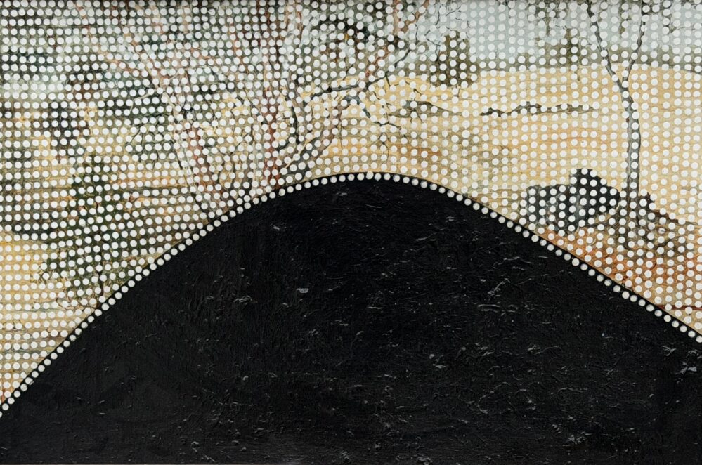 Convergence - 2019, oil on original painting - Daub, W120xH72cm