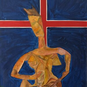 Daubist Corgi & Queen - 1992, reassembled original painting - Daub, W103xH150cm
