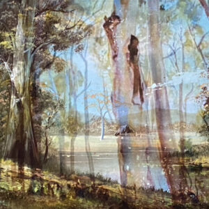 Hans Heisten Daub - 2024, gel transfer on original painting - Daub, W66xH51cm