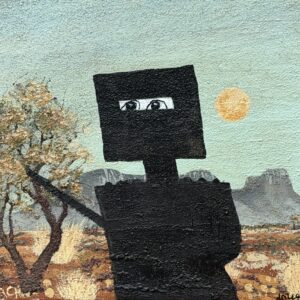 Ned Again - 2025, oil on original painting - Daub, W67xH58cm