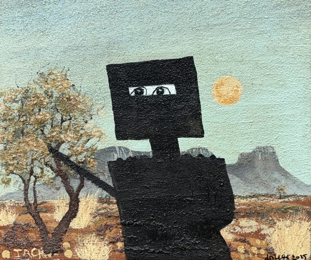 Ned Again - 2025, oil on original painting - Daub, W67xH58cm