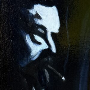 Painting Sargent Smoking - 2026, oil on canvas, W25xH30cm