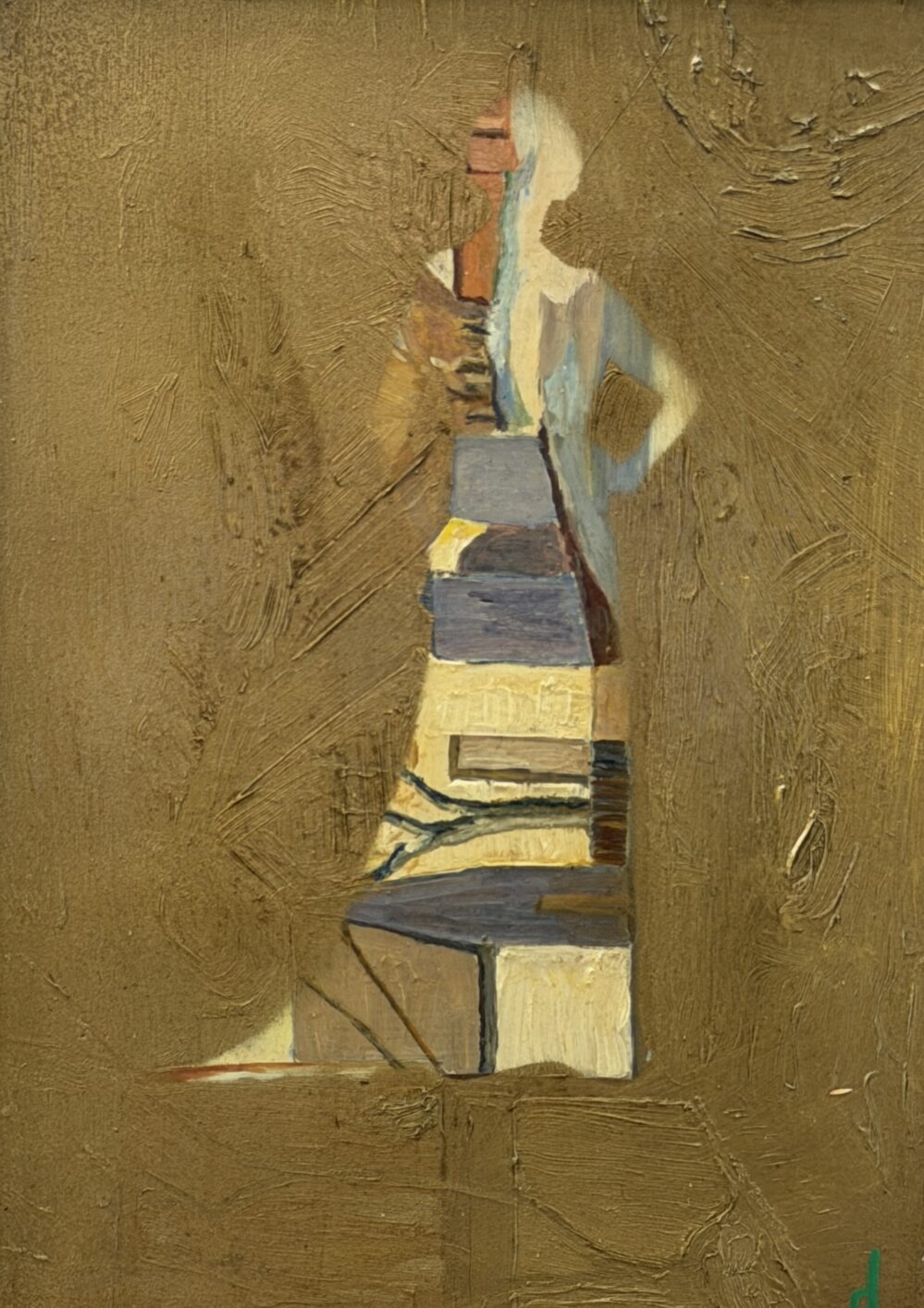 Statue #8 - 2019, spray paint on original painting - Daub, W34xH45cm