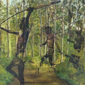 The Hunting Party - 2024, oil on original painting - Daub, W49xH54cm