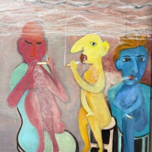 The Smoking Set - 2026, oil on canvas, W60xH75cm
