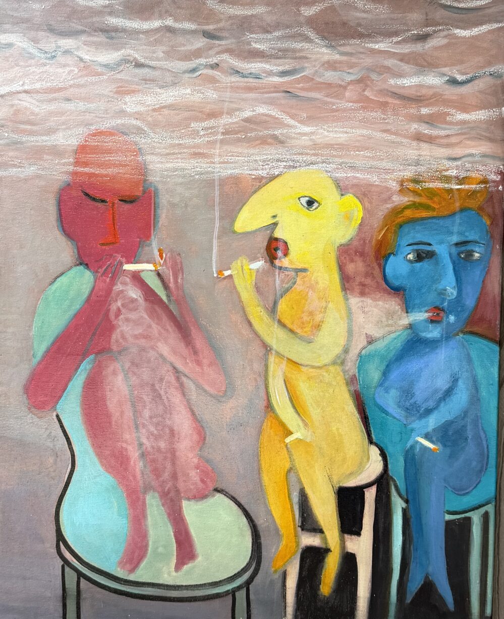 The Smoking Set - 2026, oil on canvas, W60xH75cm