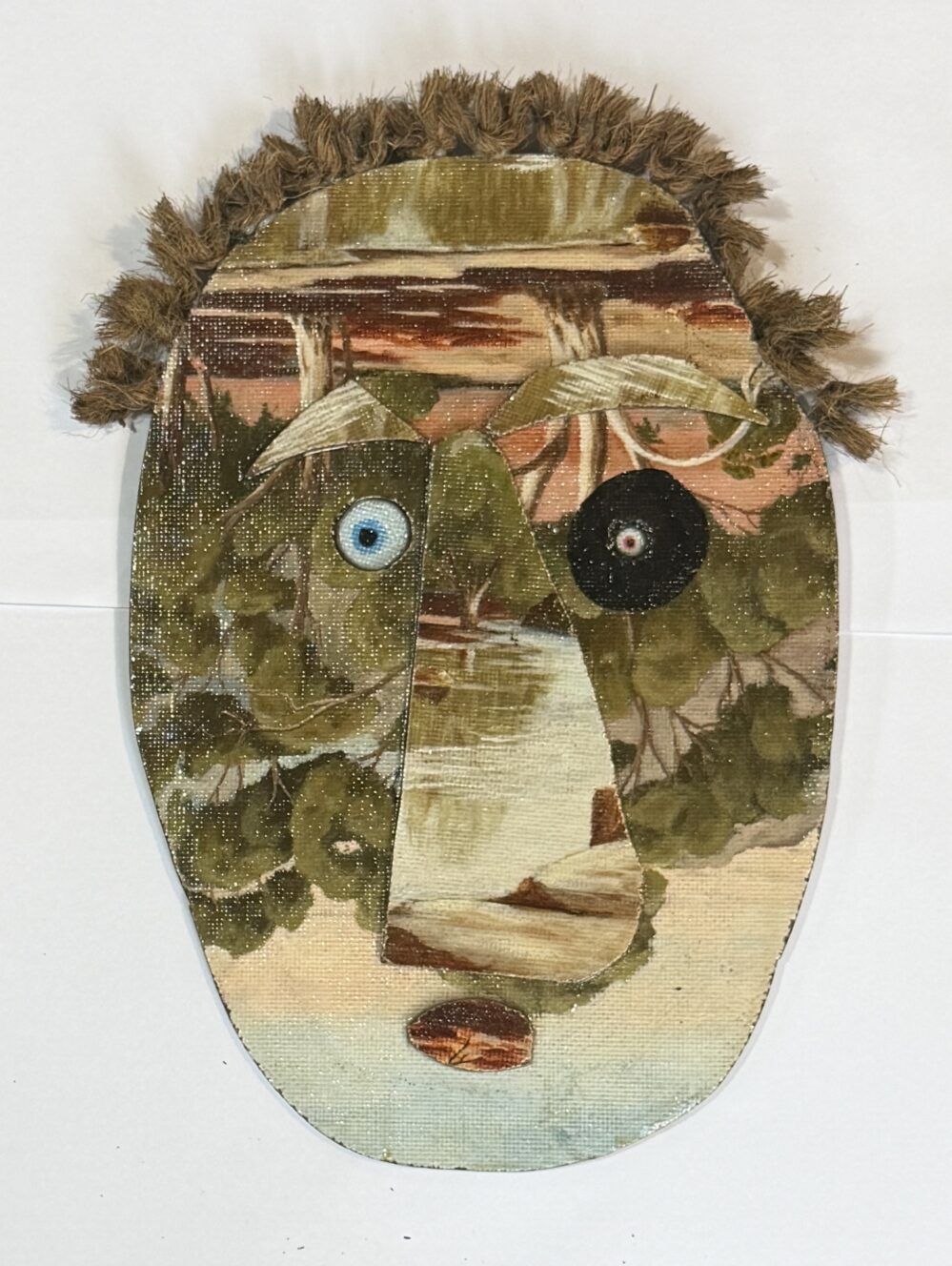 WO TA NO FO #1 - 2020, sawn and glued original painting - Daub, W26xH40cm