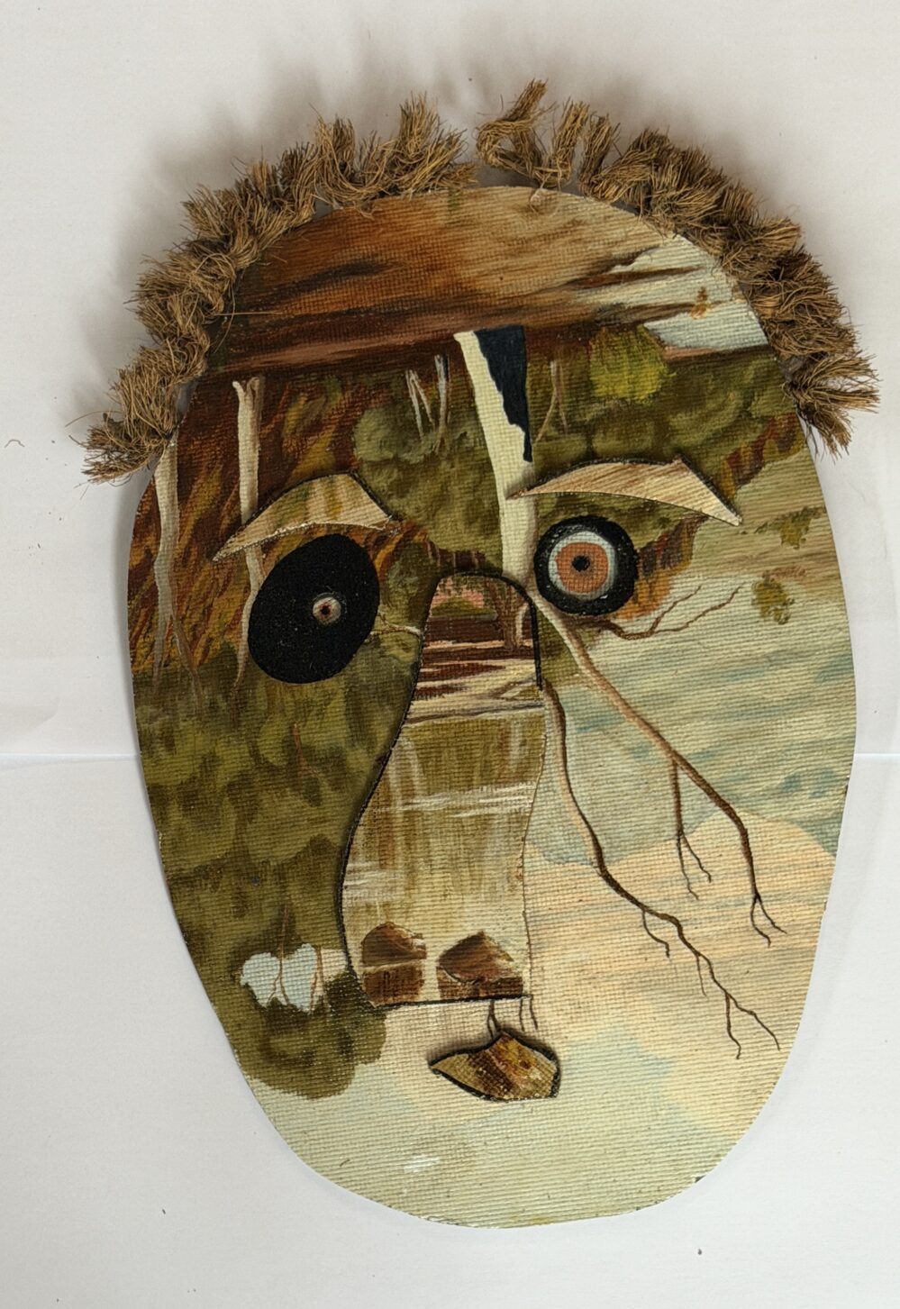WO TA NO FO #2 - 2020, sawn and glued original painting - Daub, W26xH40cm