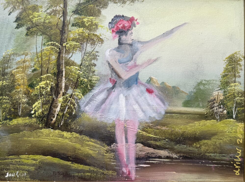 Bush Ballerina - 2026, oil on original painting - Daub, W47xH37cm