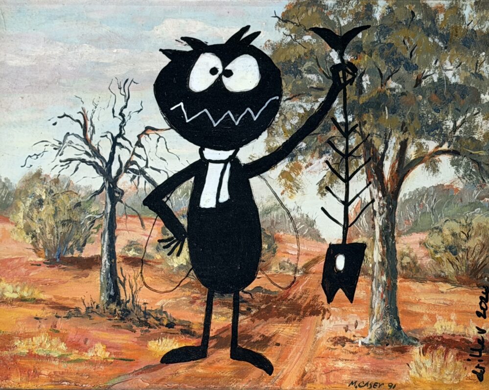 Louie da Fly #3 - 2024, oil on original painting - Daub, W39xH32cm