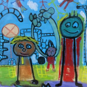 Off the Leash in the Playground - 2026, oil on canvas, W60xH75cm