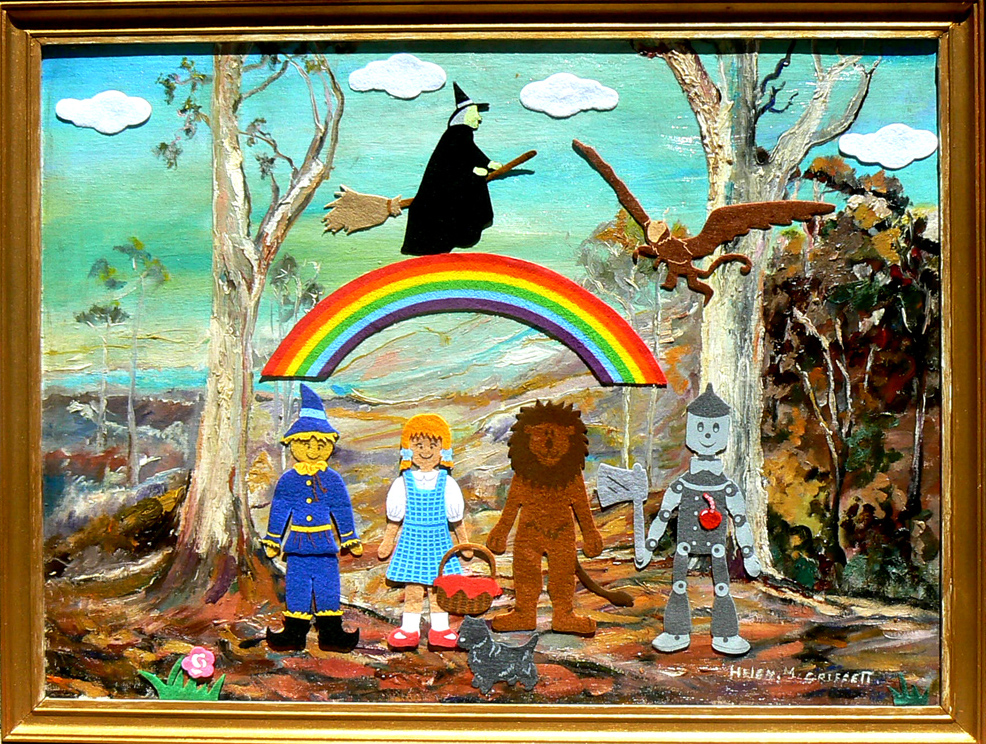 Somewhere over the Rainbow 2009, felt on original painting - Daub