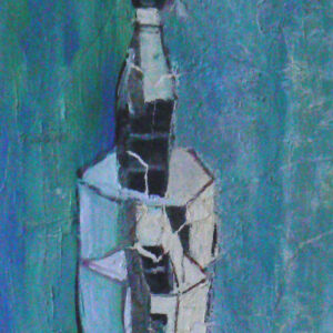 The Bottle - 1995, reassembled original painting on paper - Daub, W60xH77cm