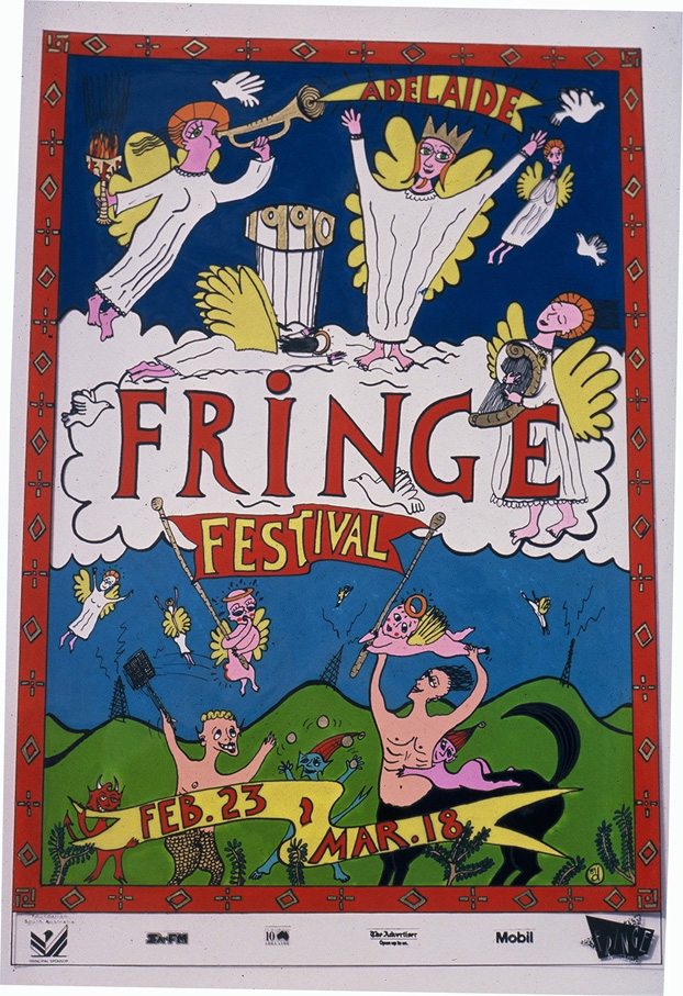 Original Fringe Poster -1990, gouache on film positive, W46xH60cm