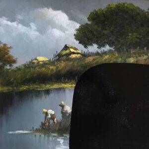 Whale Watching #23 - 2018, oil on original painting - Daub, W75xH60cm