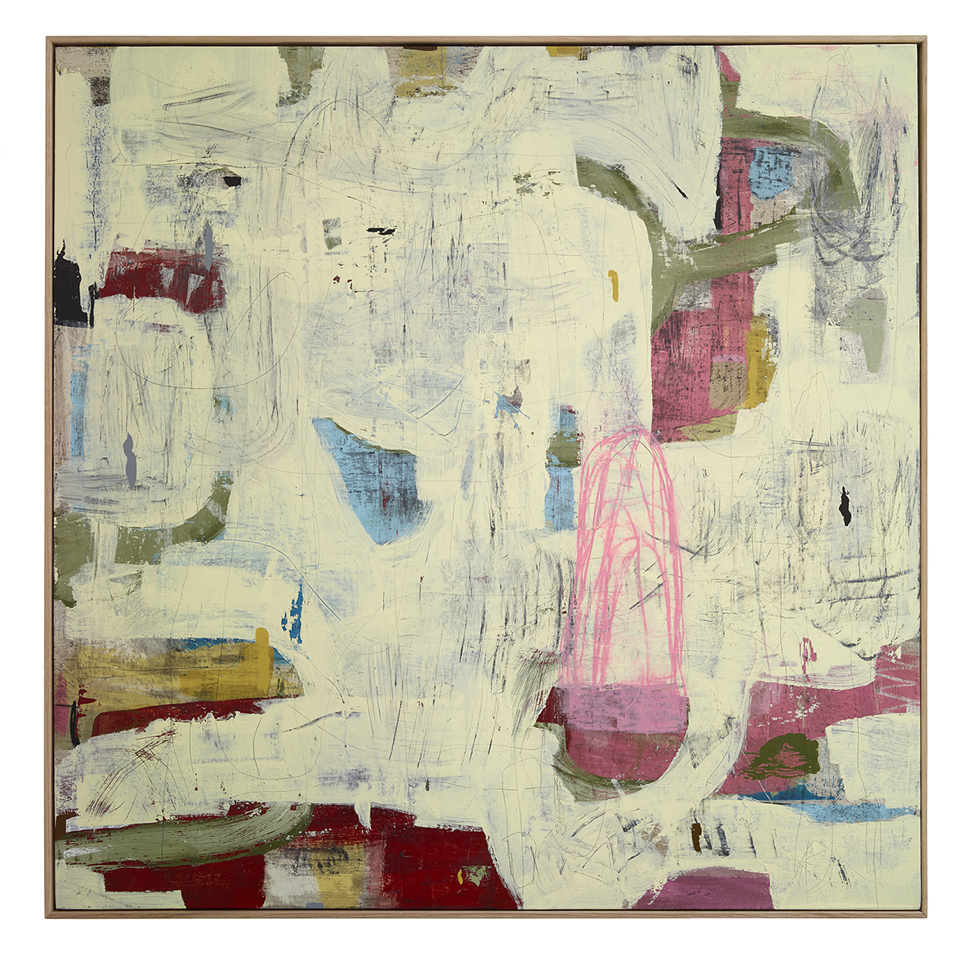 Baileys In Grandma’s Kitchen_Acrylic, wax paste, acrylic ink on canvas_110x110cm