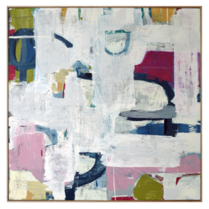 The Top Shelf In Her Kitchen_Acrylic, wax paste, acrylic ink on canvas_110x110cm