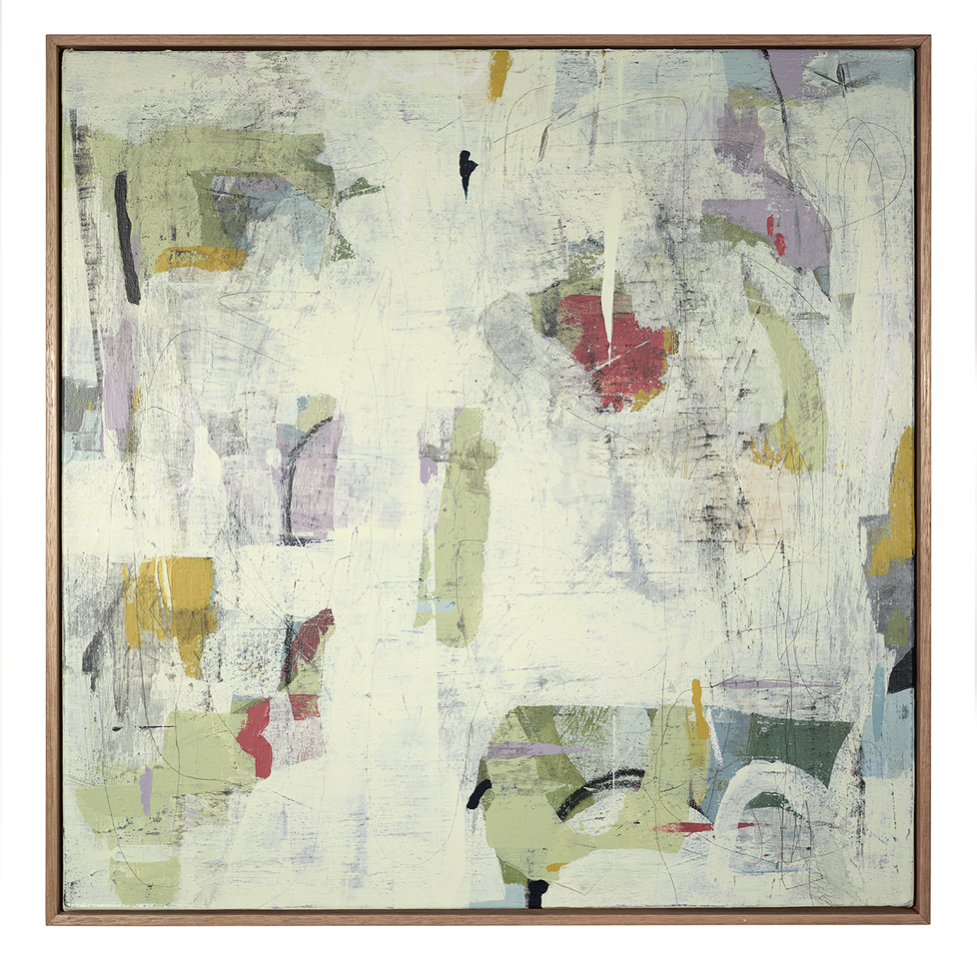 Visitors Are Coming Get Apple Pie_Acrylic, wax paste, acrylic ink on canvas_60x60cm