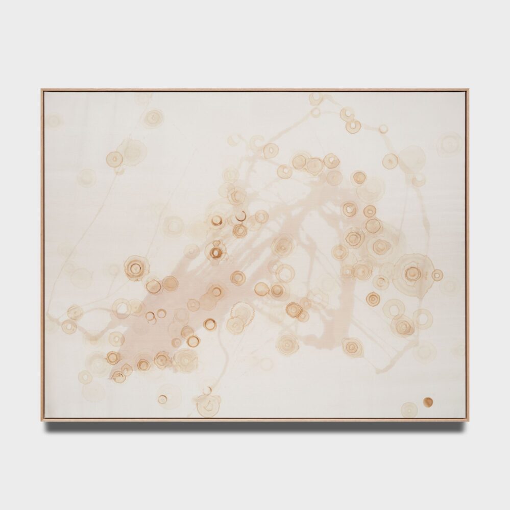 Tea Tree 26a_1180x1830mm_tea water on canvas and Chinese silk_2026