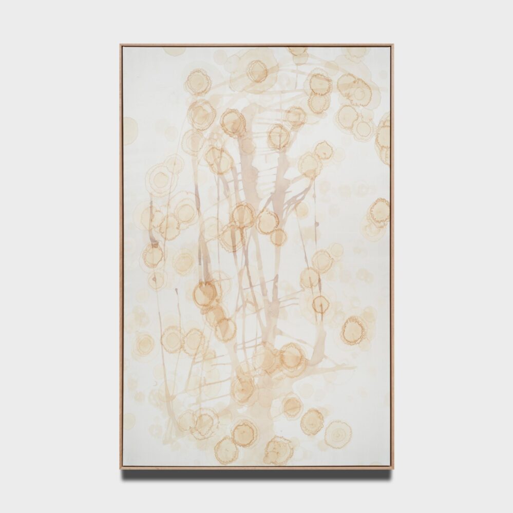 Tea Tree 26d_1330x1710mm_tea water on canvas and Chinese silk_2026