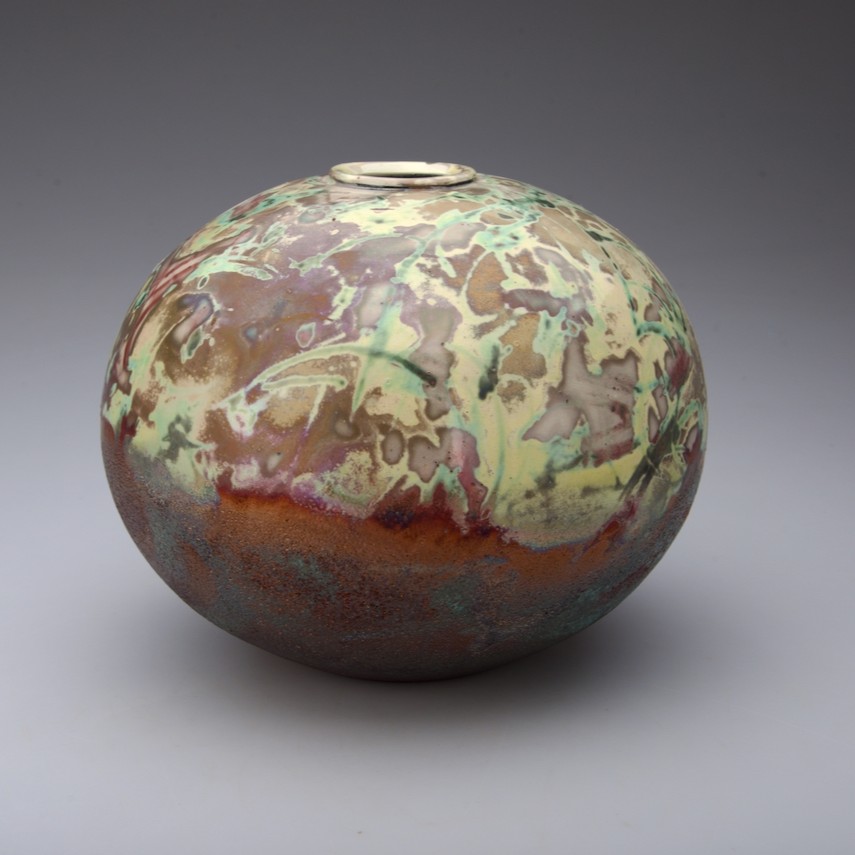 Grasses at Evening _Glazed ceramic vessel_190Hx240mmDia