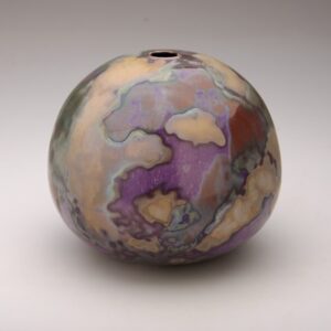 Turbulent Sky _Glazed ceramic vessel_150Hx170mmDia
