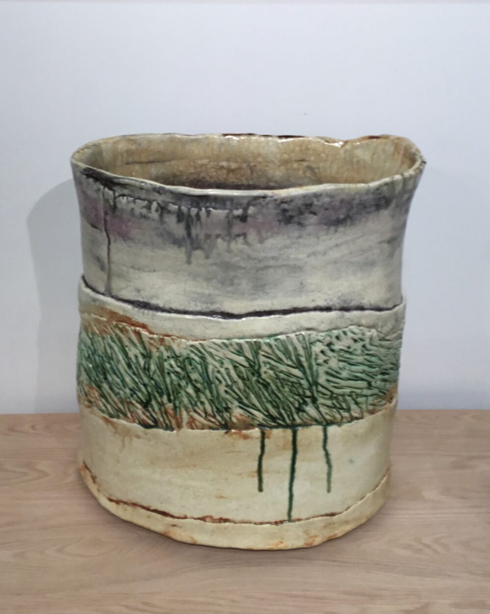 Reconstructed Landscape I _2026, multi glazed, multi fired, 400x430mm