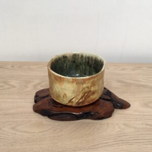 Tea Bowl III _2026, on found NSW rosewood base, 130x90mm