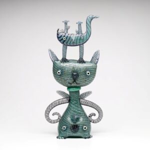 Cat Dryad - h37 x 18 x 14cm, hot joined blown and solid glass, 2026 - T Moore